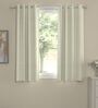 Cream Polyester Solid 5 Ft  Semisheer Eyelet 2 Window Curtains