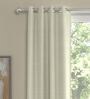Cream Polyester Solid 5 Ft  Semisheer Eyelet 2 Window Curtains
