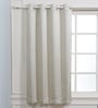 Cream Solid Polyester 5 Ft Blackout Eyelet Window Curtain