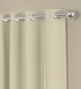 Cream Polyester Solid 5ft Blackout Eyelet Window Curtain