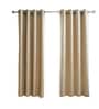 Cream Polyester Solid 5ft Blackout Eyelet Window Curtain (2 Pc)