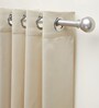 Cream Polyester Solid 5ft Blackout Eyelet Window Curtain (2 Pc)
