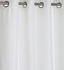 Cream Polyester Solid 5ft Room Darkening Eyelet Window Curtain