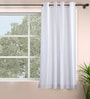 Cream Polyester Solid 5ft Room Darkening Eyelet Window Curtain