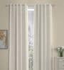 Cream Geometric Polyester 7 Ft Semisheer Eyelet Door Curtains (Set of 2)