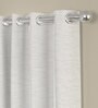 Cream Polyester Solid 7 Ft Semisheer Eyelet 2 Door Curtains