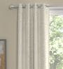 Cream Geometric Polyester 7 Ft Semisheer Eyelet Door Curtains (Set of 2)