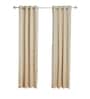 Cream Polyester Solid 7ft Blackout Eyelet Door Curtain (2 Pc)