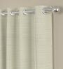 Cream Solid Polyester 9 Ft Semisheer Eyelet Door Curtains (Set of 2)