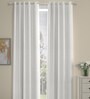 Cream Polyester Solid 9 Ft Semisheer Eyelet 2 Door Curtains