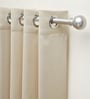 Cream Polyester Solid 9ft Blackout Eyelet Door Curtain (2 Pc)