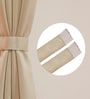 Cream Polyester Solid 9ft Blackout Eyelet Door Curtain (2 Pc)