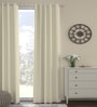 Cream Polyester Solid 9ft Blackout Eyelet Long Door Curtain