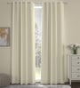 Cream Polyester Solid 9ft Blackout Eyelet Long Door Curtain