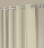 Cream Polyester Solid 9ft Blackout Eyelet Long Door Curtain