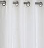 Cream Polyester Solid 9ft Room Darkening Eyelet Long Door Curtain