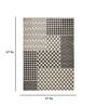 Cream Geometric Polypropylene 4 ft x 6 ft Machine Made Carpet