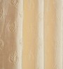 Cream Poleyster Floral 7 Feet Semi Transperency Ring Top Door Curtains 2Pcs