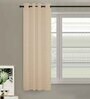Cream Premium Jute Geometric 5ft Light Filtering Eyelet Window Curtain