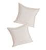 Cream Solid Jute 18 x 18 Inches Cushion Covers (Set of 2)