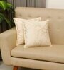 Cream Printed Velevt 2 Cushion Covers