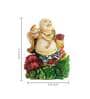 Cream Red Polyresin 6.5 Inches Laughing Buddha Idol