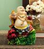 Cream Red Polyresin 6.5 Inches Laughing Buddha Idol