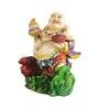 Cream Red Polyresin 6.5 Inches Laughing Buddha Idol