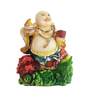 Cream Red Polyresin 6.5 Inches Laughing Buddha Idol