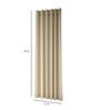 Brown Polycotton Geometric 7ft Light Filtering Eyelet 2 Pcs Door Curtains
