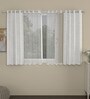 Cream Semisheer Polyester 5 Feet Eyelet Set of 4 Curtains
