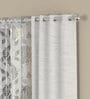 Cream Semisheer Polyester 5 Feet Eyelet Set of 4 Curtains