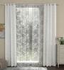 Cream Semisheer Polyester 7 Feet Eyelet Set of 4 Curtains