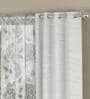 Cream Semisheer Polyester 7 Feet Eyelet Set of 4 Curtains