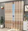 Cream Semisheer Velvet 5 feet Eyelet Window Curtains