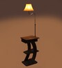 Regis Cream Iron Shade Shelf Floor Lamp With Wood Base