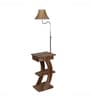 Regis Cream Iron Shade Shelf Floor Lamp With Wood Base