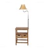 Francis Cream Iron Shade Shelf Floor Lamp With Wood Base