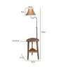 Silver Cream Iron Shade Shelf Floor Lamp With Wood Base