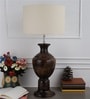 Lavery Cream Fabric Shade Night Lamp With Wood Base