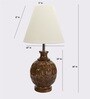 Erika Cream Fabric Shade Night Lamp With Wood Base