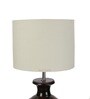 Lavery Cream Fabric Shade Night Lamp With Wood Base