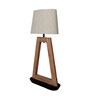 Cream Shade Table Lamp With Wood Base