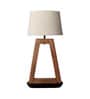 Cream Shade Table Lamp With Wood Base