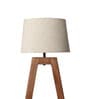 Cream Shade Table Lamp With Wood Base