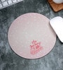 Cream Printed Round Mousepad