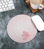Cream Printed Round Mousepad