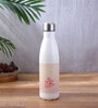 Cream Shade Text Printed Steel Water Bottle 600ml