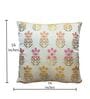 Cream Silk blend Brocade Meenakari Floral 16x16 inches Cushion Covers (Set of 2)