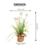 Cream Silk Plastic And Jute Chic Artificial Dandelion Arrangement Flower Bunch With Jute Wrap